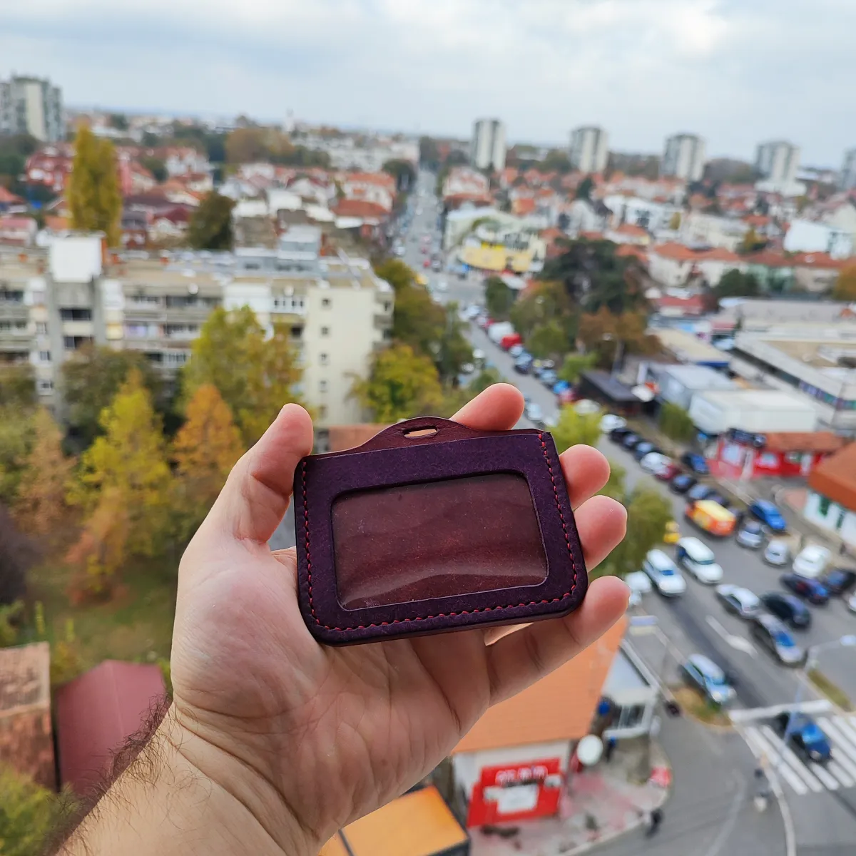 Kožni držač za kartice - prirodna koža ručni rad — 3