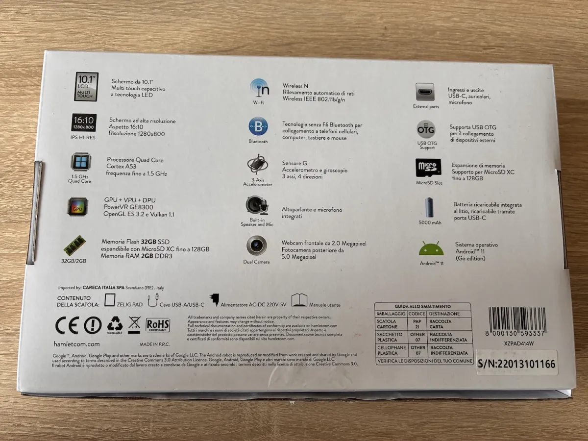 Hamlet tablet ZELIG PAD 414W — 3