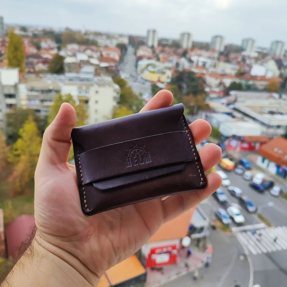 Novčanik Italijanska premium koža tamno smeđa, vintage stil — 6