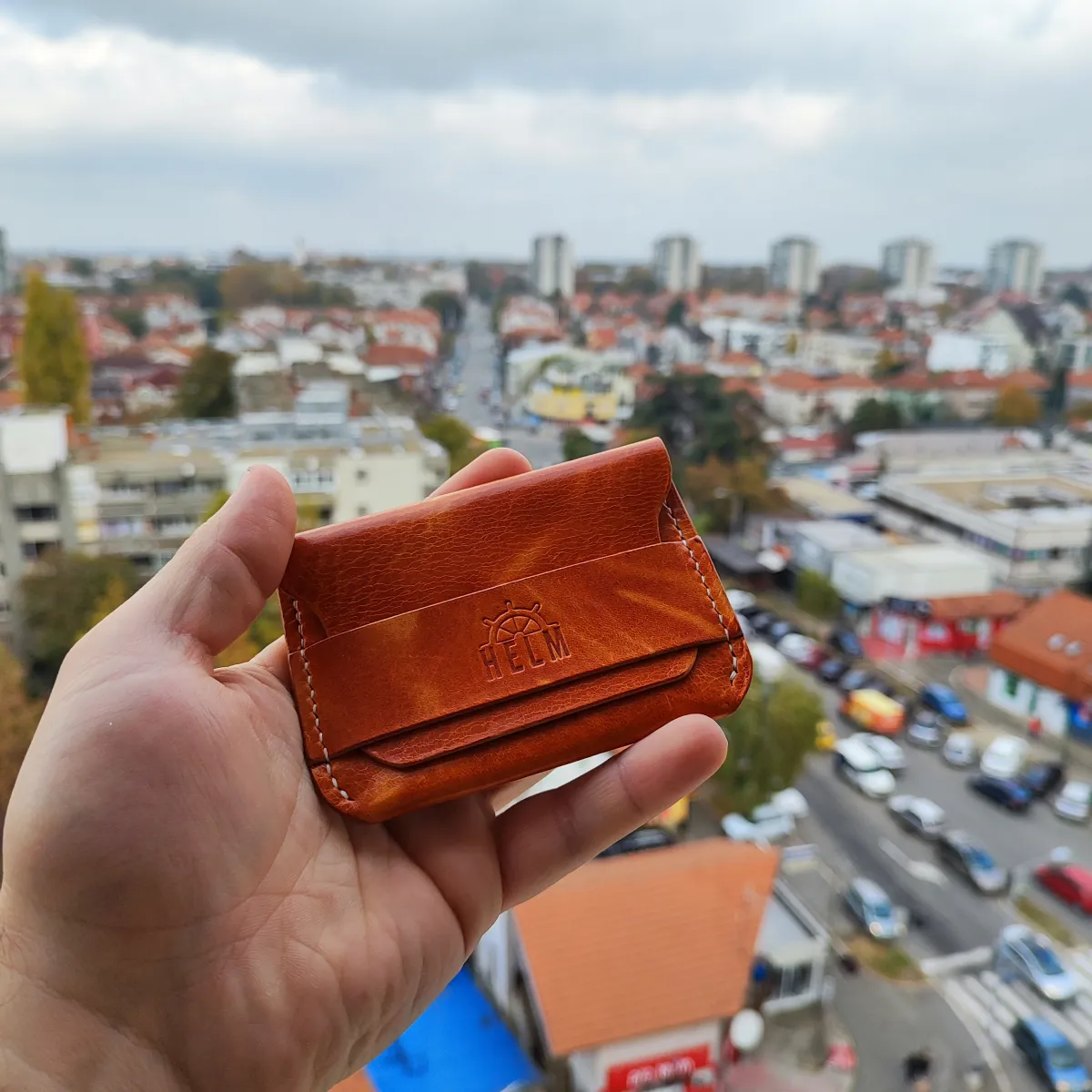 Novčanik Italijanska premium koža konjak braon, envelope stil — 5